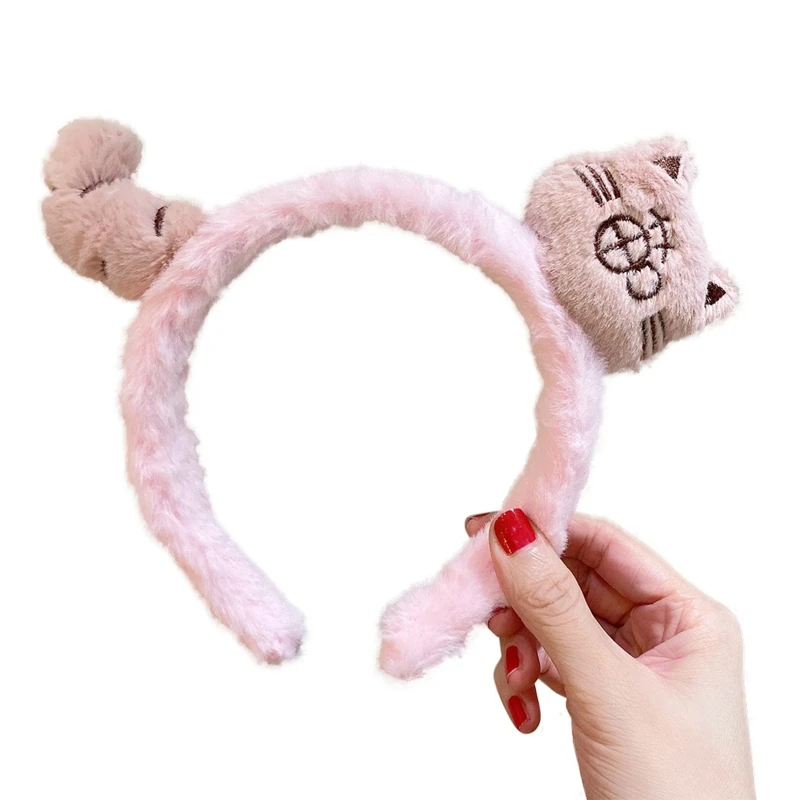 

2XPC Women Cute Stuffed Kitten Headband Girls Makeup Hairband Birthday Hair Decors