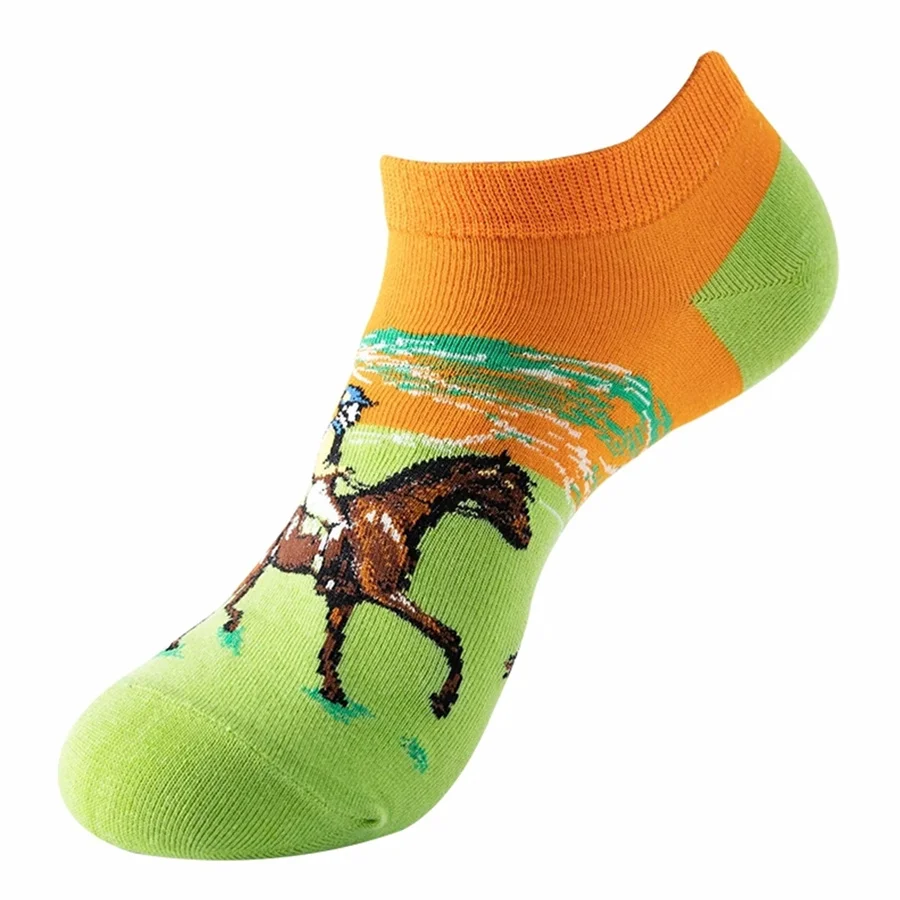 Socken für Herren, 6 Paar, trendiges Muster, extra niedrig geschnittene Socken, bequeme Baumwollmischung, atmungsaktive, weiche, rutschfeste Socken – Detail 3