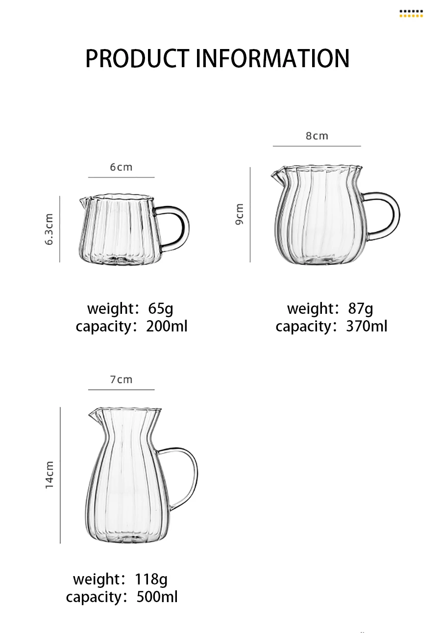 Nordisches transparentes Glaskaffeemilchkännchen-Set mit Griff Espressokaffee-Aufschäumtasse Teekrug-Separator Cafe Drinkware Tool_voghion.com