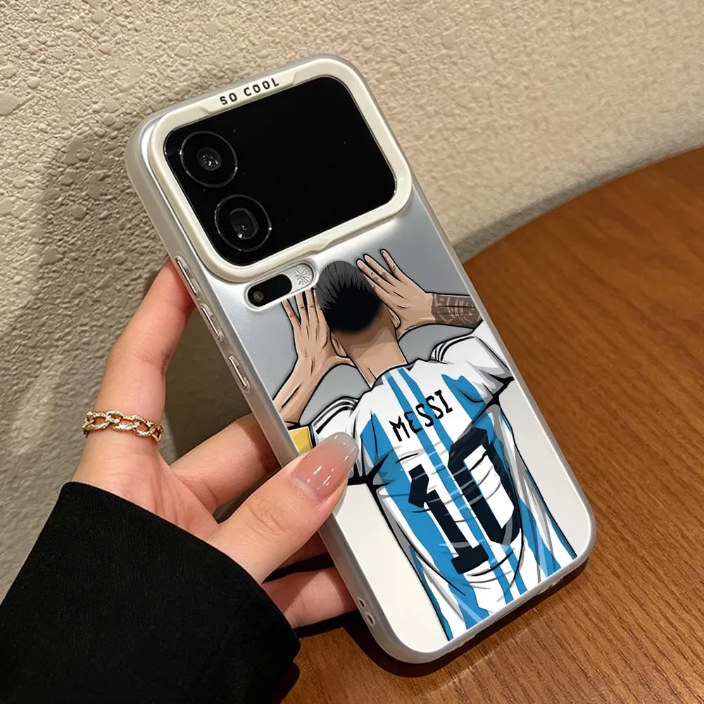 Colorful Silver Football Design Phone Case Featuring M-Messi Design