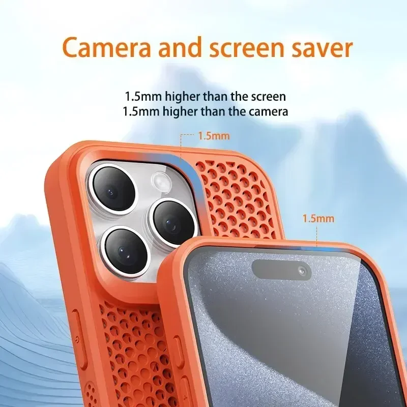 Magnetic Cooling Heat Dissipation Breathable Phone Case with Hard Back Cover