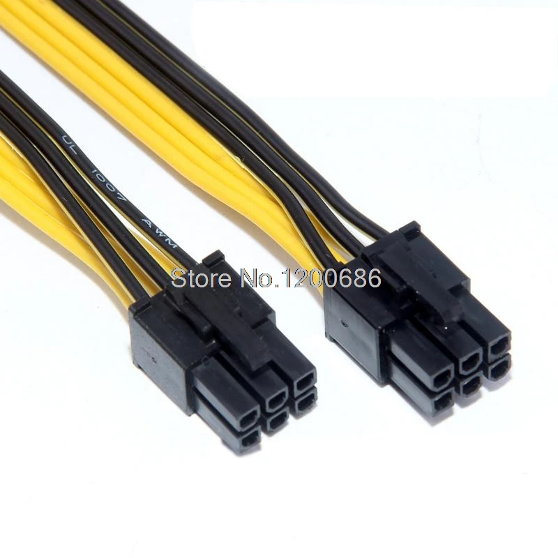 

18 inches PCI Express 6pin to 6pin power cables 18AWG 6-pin male to 6-pin male 12v PCI-e cables