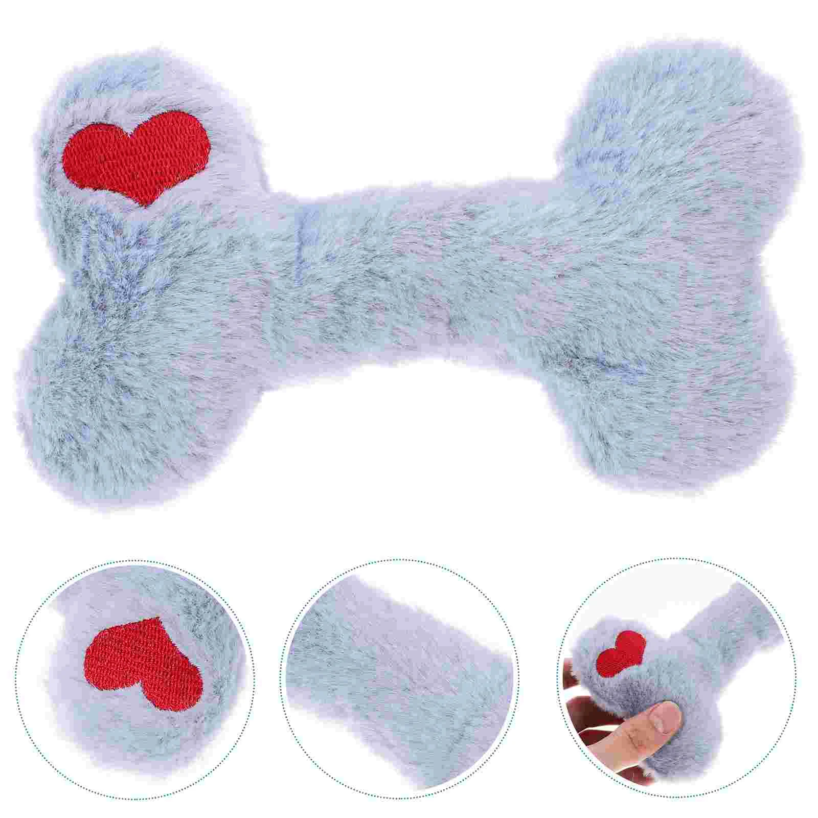 

Squeaky Pet Toy Plush Bone Teething Toy Pet Dog Biting Toy Dog Molar Toy