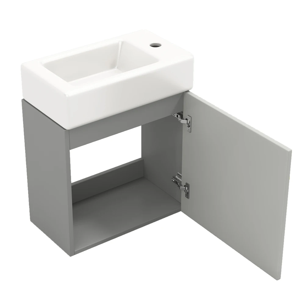 Badezimmermöbel, Waschbecken mit Waschbecken, Kleiderschrank 46 cm, Waschbecken-Kleiderschrank, Waschbecken-Kleiderschrank zum Aufhängen, Badezimmermöbel für kleine Gäste – Detail 26