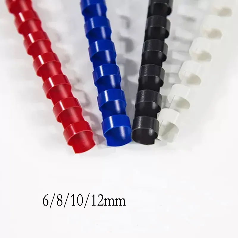 100PCS Binding Apron Plastic 21 Hole 6-12mm Coil A4 Machine Consumable Loose-Leaf Spiral Coil Scrapbook Notebook Office Supply