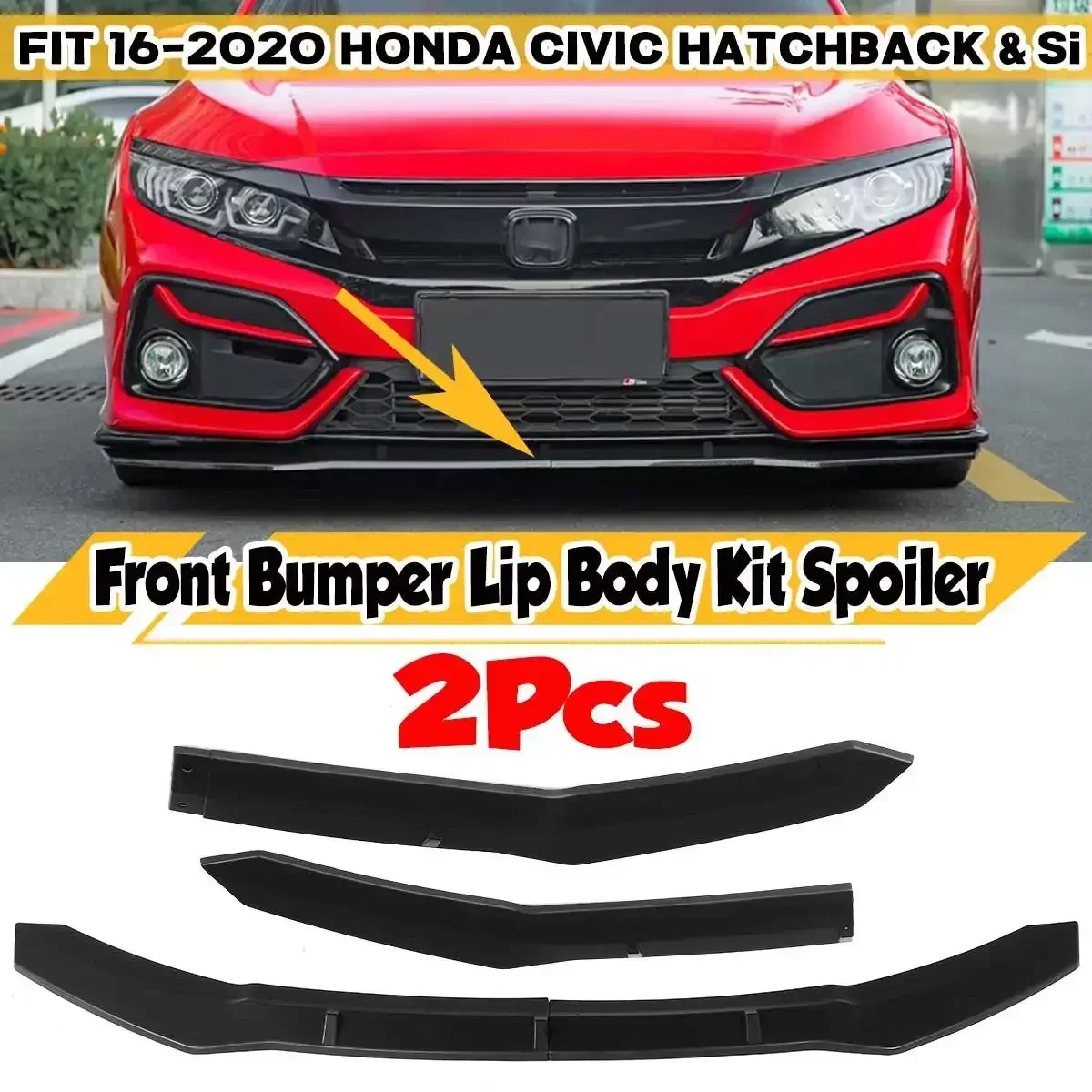 

2PCS Car Front Bumper Splitter Lip Diffuser Spoiler Cover Deflector Lips For Honda For Civic Hatchback & Si 2016-2020 Body Kit