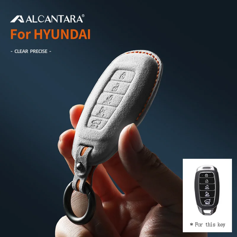 

Alcantara Suede Car Key Case Shell For Hyundai Creta I20 I30 IX35 IX25 Elantra Grandeur Accent Solaris Sonata Palisade Kona