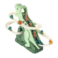 Children's Electric Cute Cartoon Duckling Climbing Stairs Toy Tyrannosaurus Rail Car Electric Slide Roller Coaster Set Gift 1