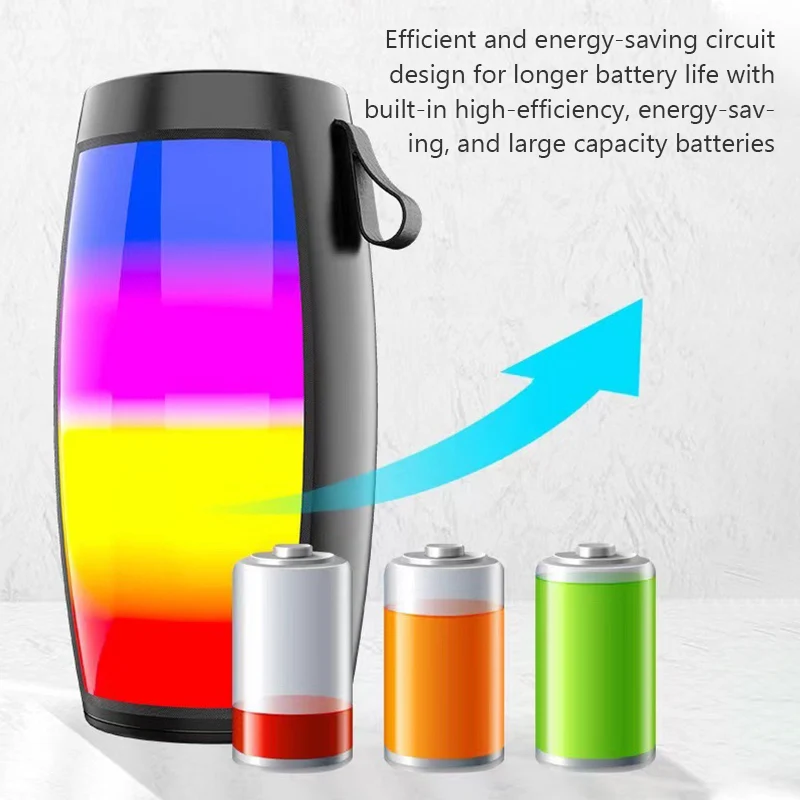 Wireless Bluetooth Speakers Home/Outdoor Portable Small Soundbox Subwoofer Car Audio MP3 Player with Colourful LED Lights Gift