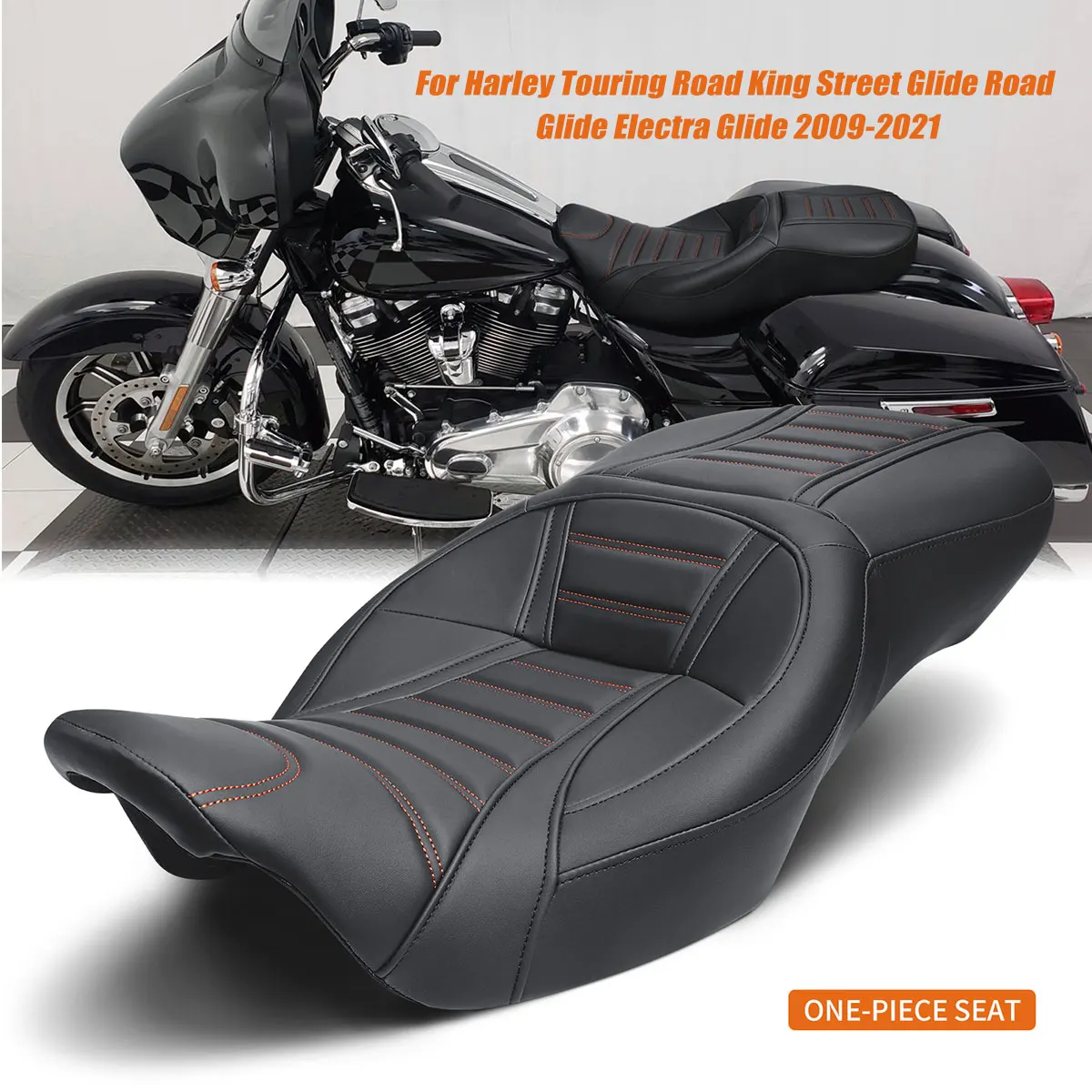 

Motorcycle Touring Seat Rider Cushion Rally Tuck for Harley Touring Road King Street Glide Road Glide Electra Glide 2009-2021