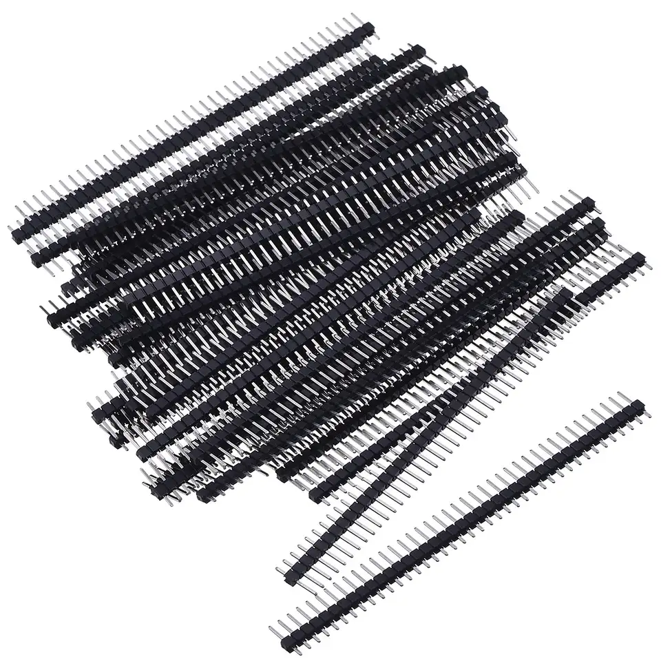 60 Pack Single Row 40 Pin 2.54 mm Male Pin Header Connector Soldering Electronic Projects and Electronic Experiment Male Header image 1