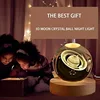 Crystal Ball LED Night Light Colorful Saturn Solar System 3D Moon Table Lamp USB Bedroom Atmosphere Lamp for Birthday Kid Gift 4