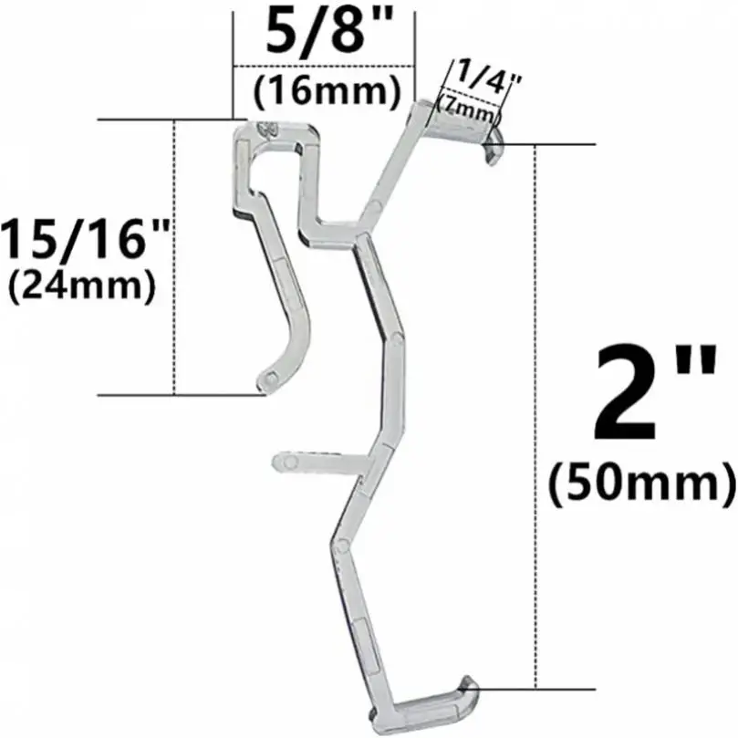 Curtain Clip 6pcs 2 Inch Curtain Hidden Clip Transparent Plastic Fixer Bracket for Blinds Patch Window Shutter Hardware