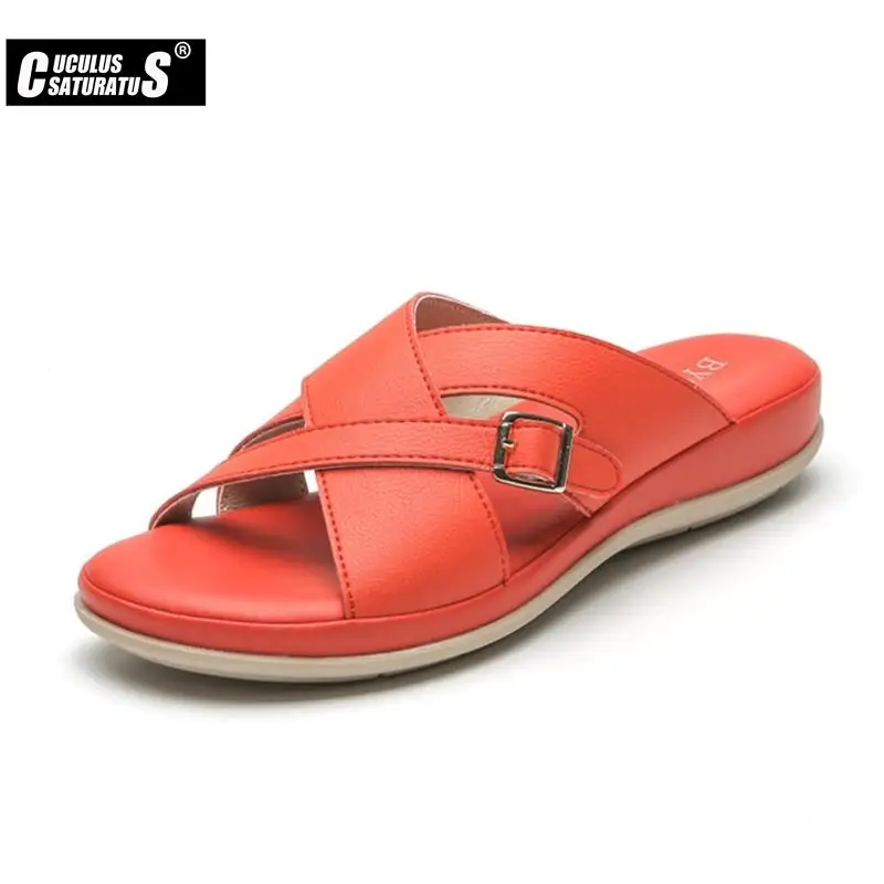 

Summer Beach Slippers Shoes Women 2022 New Low-Heeled Comfort Lady Sandals Open-Toe All-Match Female Sandalias Slip-on Slipper