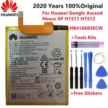 

2020 New 100% Original battery HB416683ECW Rechargeable Li-ion phone battery For Huawei Nexus 6P H1511 H1512 3450mAh+Free Tools