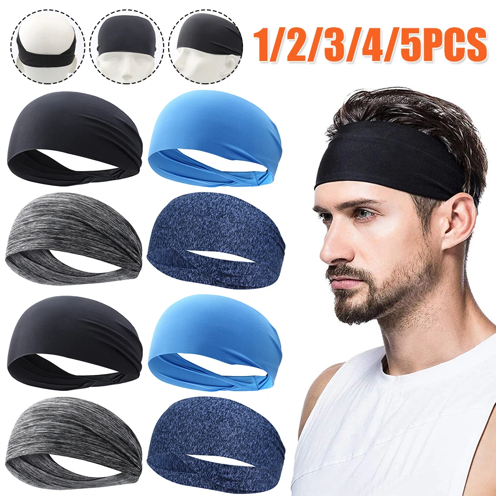 Elastic Headband Quick Dry Sweat Absorption Anti-slip Sports Hairband Yoga Running Biking