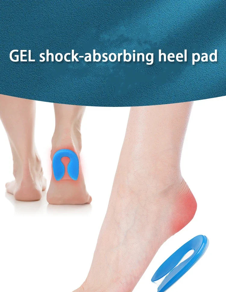 2 stücke/4 stücke Gel Ferse Protektoren Schock Absorbieren Einlegesohlen Weiche Elastische Silikon Ferse Kissen Fußpflege Produkte Fasziitis Einlegesohlen – Detail 1