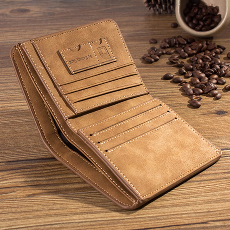 

Men's Wallet Leather Billfold Slim Hipster Cowhide Credit Card/ID Holders Inserts Coin Purses Luxury Business Foldable Wallet