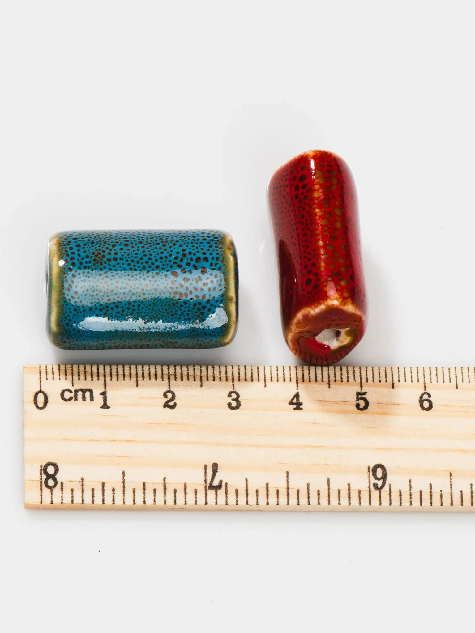Große ovale Keramikperlen, 30 x 21 x 14 mm, Hochtemperaturglasur mit 4–5 mm Loch, 2 Stück für Heimwerkerarbeiten – Detail 1