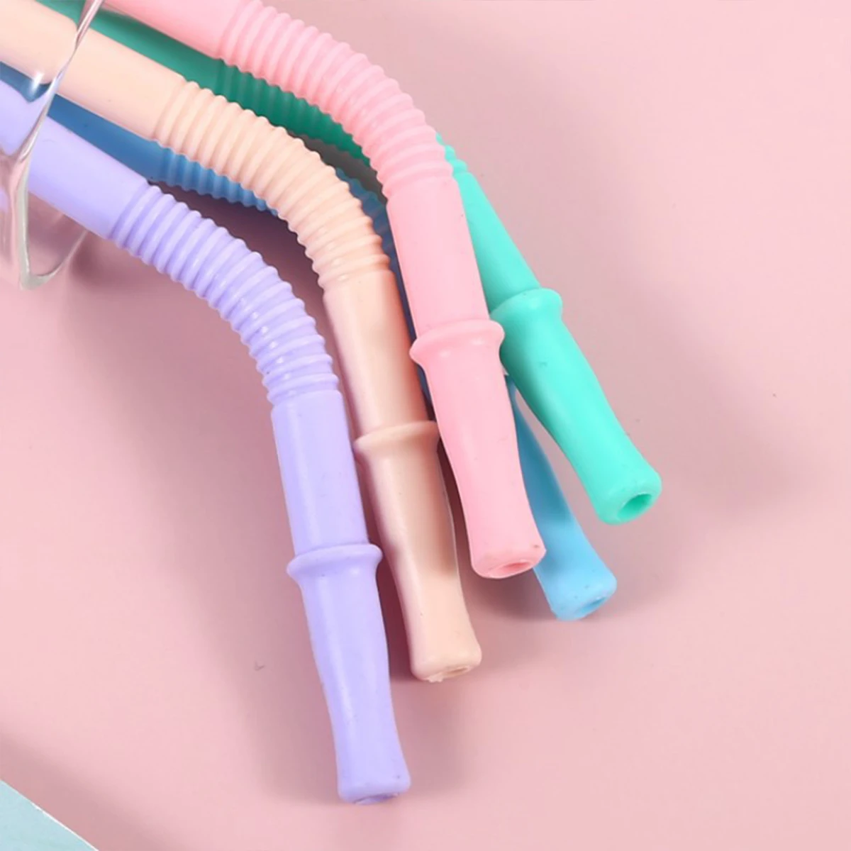 Eco-Friendly Silicone Straws Set of 5 Reusable for Kids Includes Cleaning Brush Perfect Birthday Gift for Cups reusable silicone straws