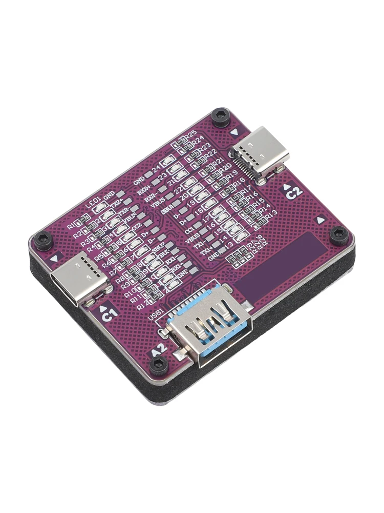 USB-C 케이블 테스터 TC24 TypeC 케이블 테스터(듀얼 엔드 지원 및 24핀 포함) 전자제품 수리 및 유지보수 테스트용