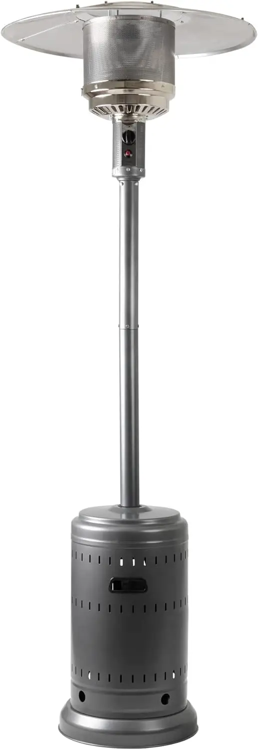 

Basics 46,000 BTU Outdoor Propane Patio Heater with Wheels, Commercial & Residential, Slate Gray, 32.1 x 32.1 x 91.3 inches