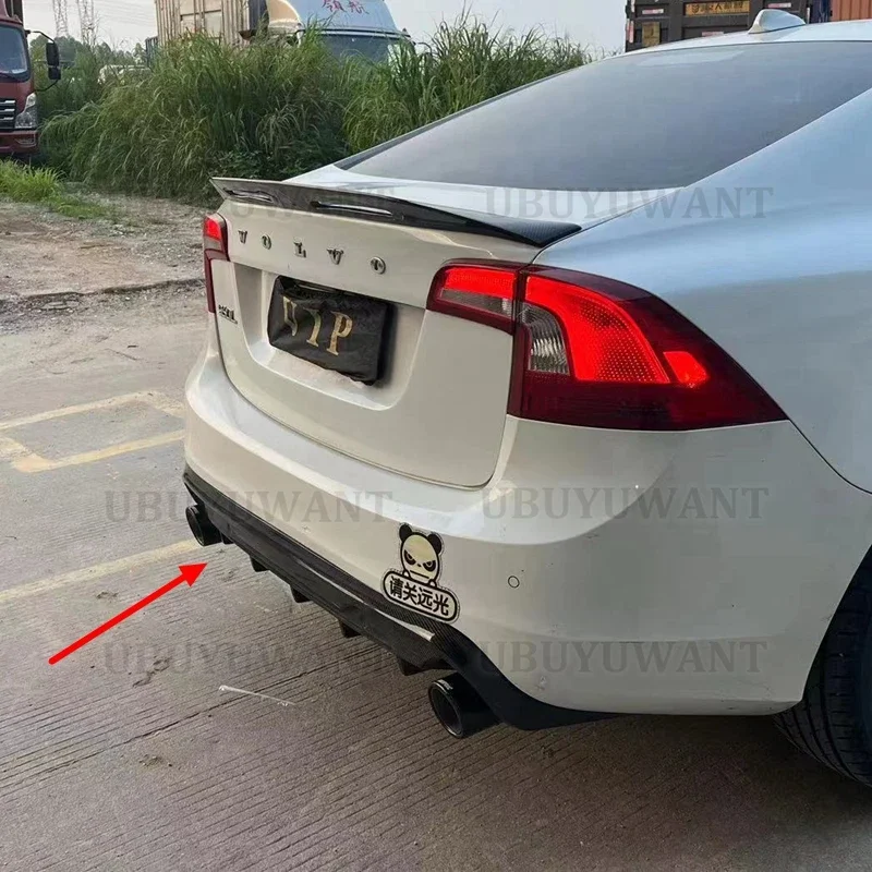 ABS zadní hojnost kufr lippe SPOILER difusor s výfukového tipy pro VOLVO S60 V60 2014-2016 VOLVO V60 S60