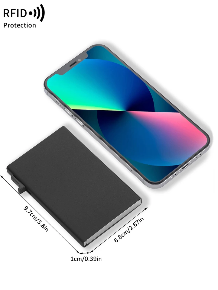 Portafoglio Porta Carte RFID In Pelle PU E Lega - Pop-up Automatico - Sottile E Antifurto