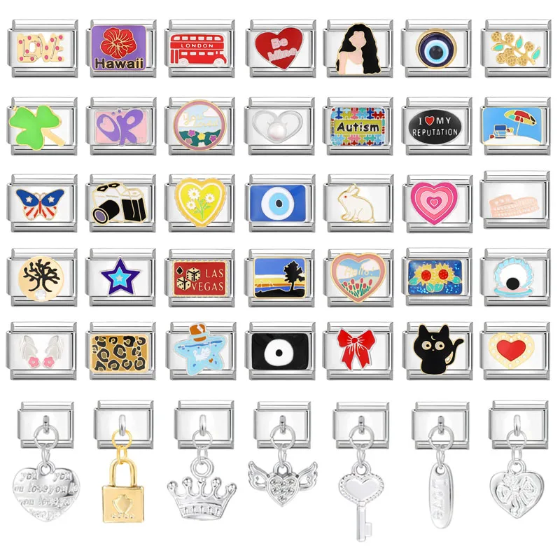 It Charm Links Fit 9mm Stainless Steel Bracelet Jewelry DIY