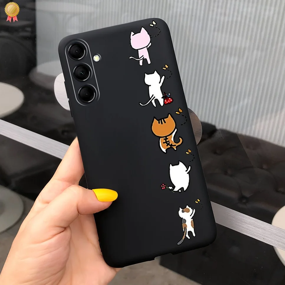 For Samsung F54 5G Cases Cute Cartoon Shockproof Black Pink Silicone For Samsung Galaxy F54 F54 5G Phone Case Bumper Funda