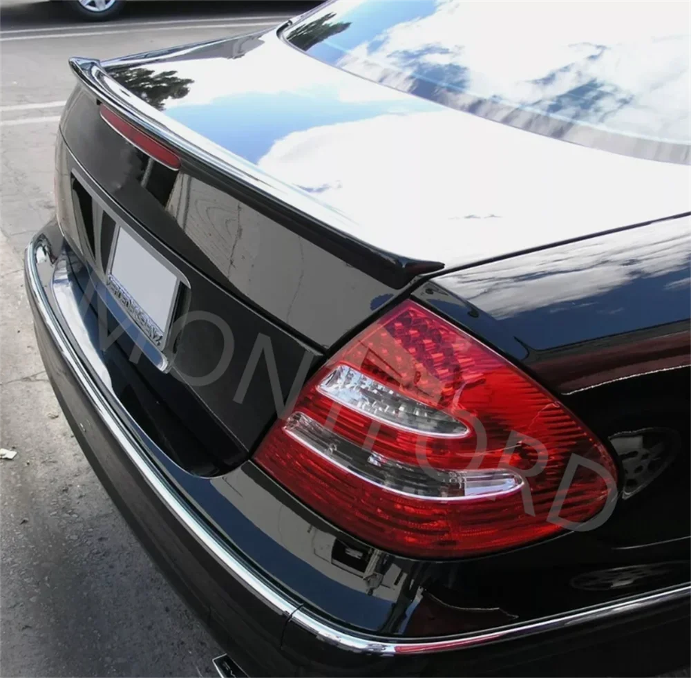 Auto Per Benz W211 E300 E320 E240 Spoiler 2005-2009 Plastica ABS Lucido Colore nero Spoiler posteriore Ala Tronco Coperchio Della Copertura Car Styling - Image 5