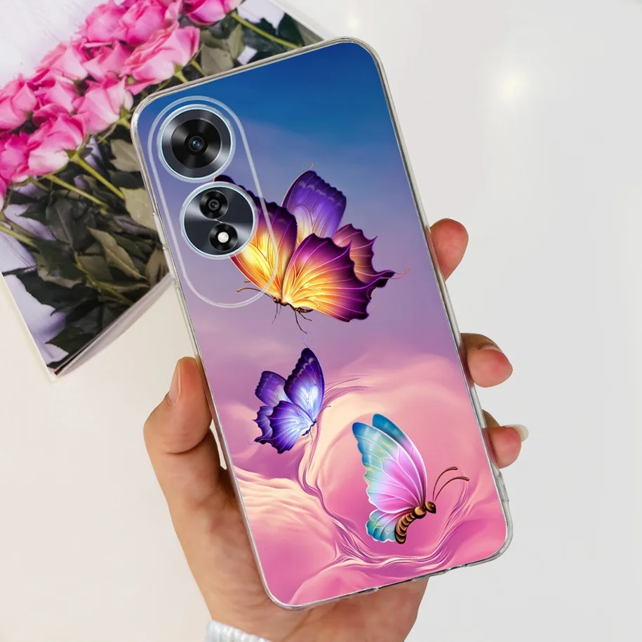 2024 New Stylish Flower Transparent Soft Silicone Slim Back Cover