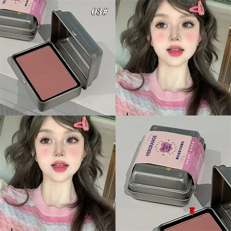 Iron Box Blusher Mineral Powder Long-lasting Natural Cheek Contour Tint Pink Facial Blusher Cosmetics Single Color Blush Palette powder blusher blush powder blush plate facial blusher monochrome blush