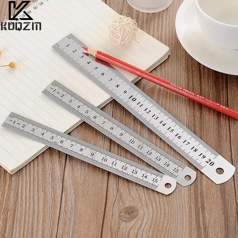 Double Side Measuring Stainless Steel Straight Ruler 15cm - 6