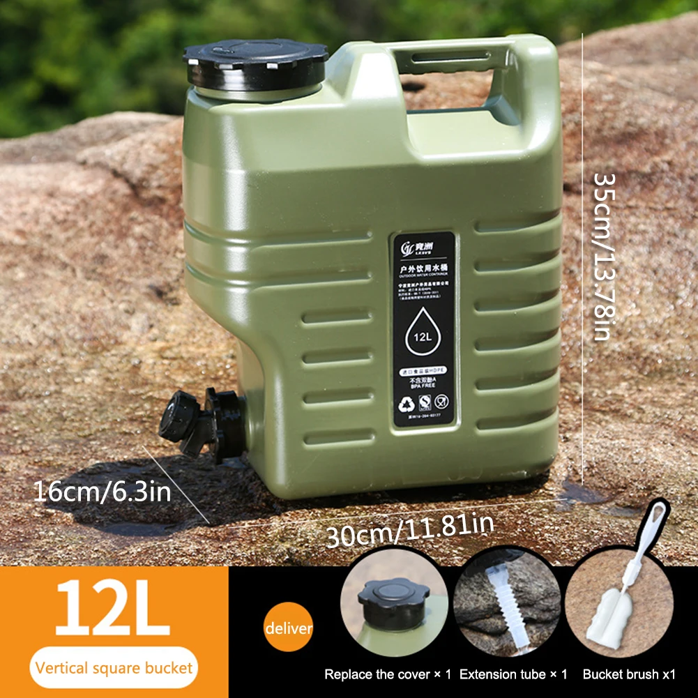 5L/11L/12L 자동차 물통 탱크(스피곳 워터 디스펜서 포함) 야외 캠핑 하이킹을 위한 휴대용 비상 물 저장 용기