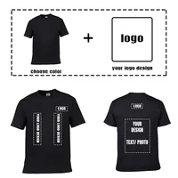 T-shirt homme 100% coton votre propre conception t-shirt homme marque Logo/image personnalisé bricolage impression t-shirt col rond hommes hauts 4