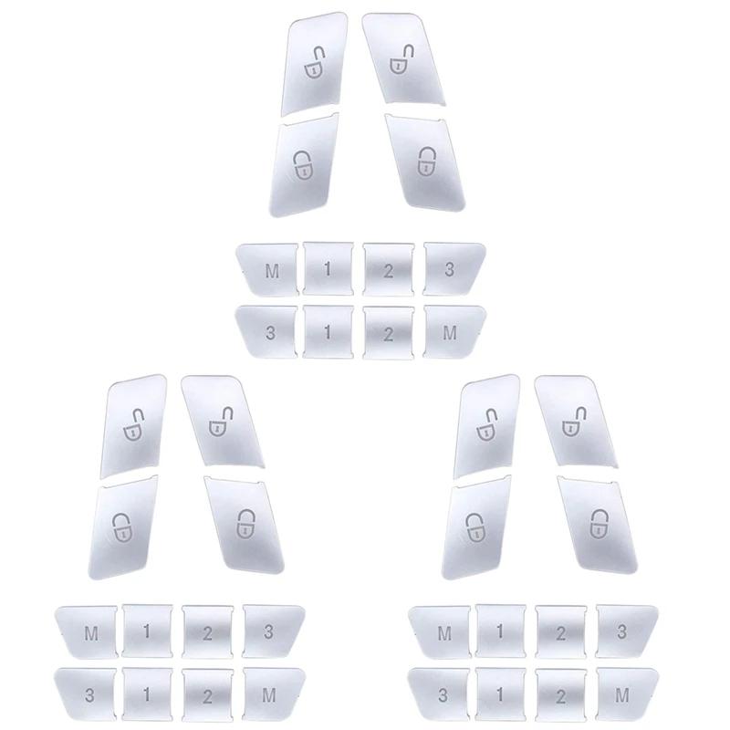 36Pcs Car Door Seat Memory Lock Buttons Covers Stickers For Mercedes Benz Cla/Gla/Glk/Gle/Cls/Gl/Ml/A/B/E