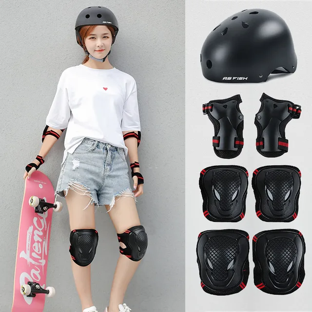 Skateboard Ice Roller Skating Protective Gear Elbow Hip Pads Wrist Safety Guard Cycling Riding Helmet Protector for Kids Adults 6