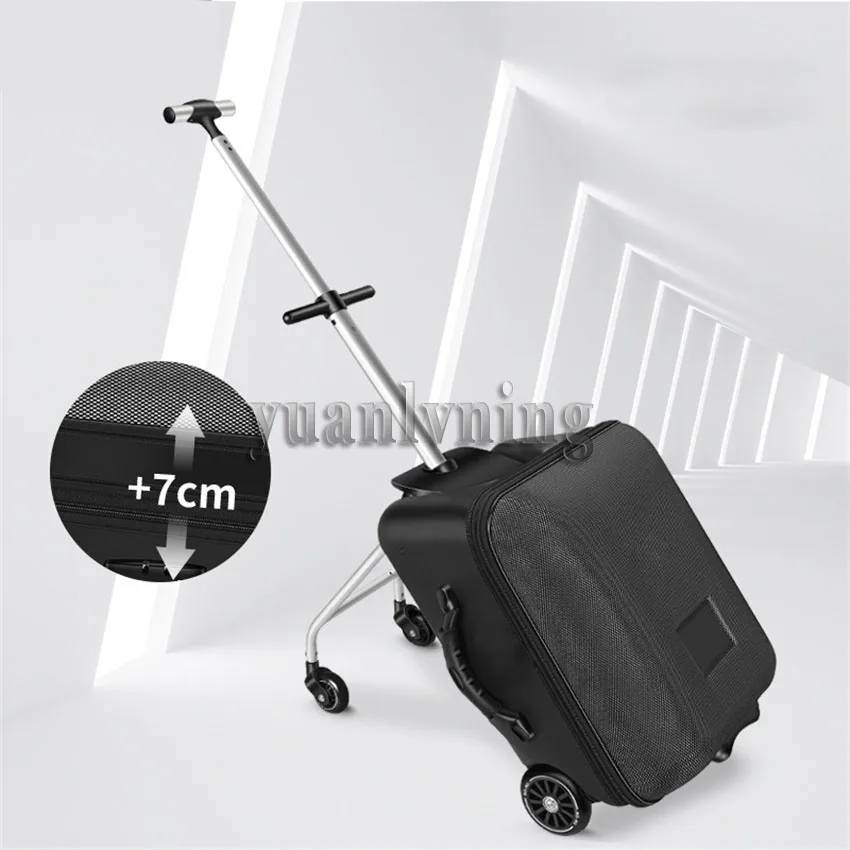 Kids Suitcase Baby Sitting On Scooter Trolley Tavel Bag Suitcase Carry On Rolling Luggage Case For Kids Portable
