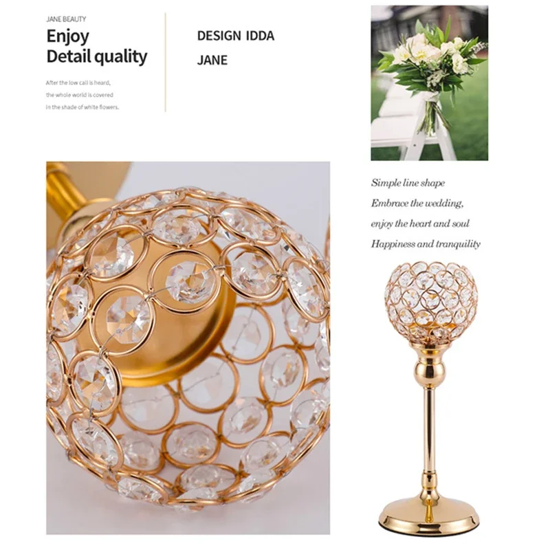Crystal Candle Holder Modern Tealight Candlestick Home Christmas Party Wedding Dinning Table Decoration
