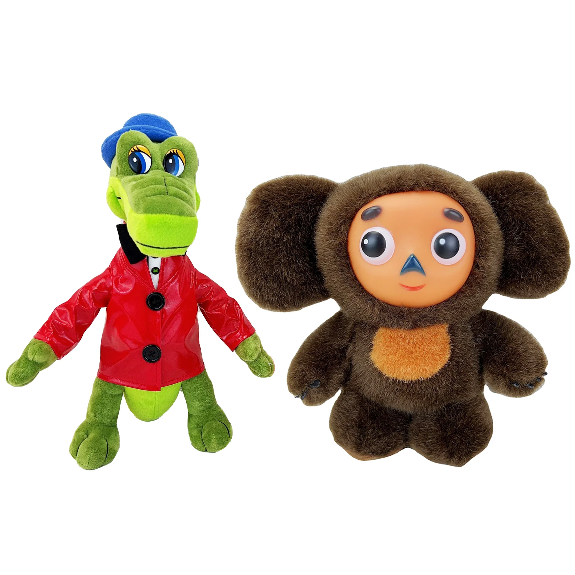 

2 Size New Russian Cheburashka Monkey His Friend Crocodile Gena Sojuzmultfilm Plush Stuffed Toy Audible Toys Without Battery