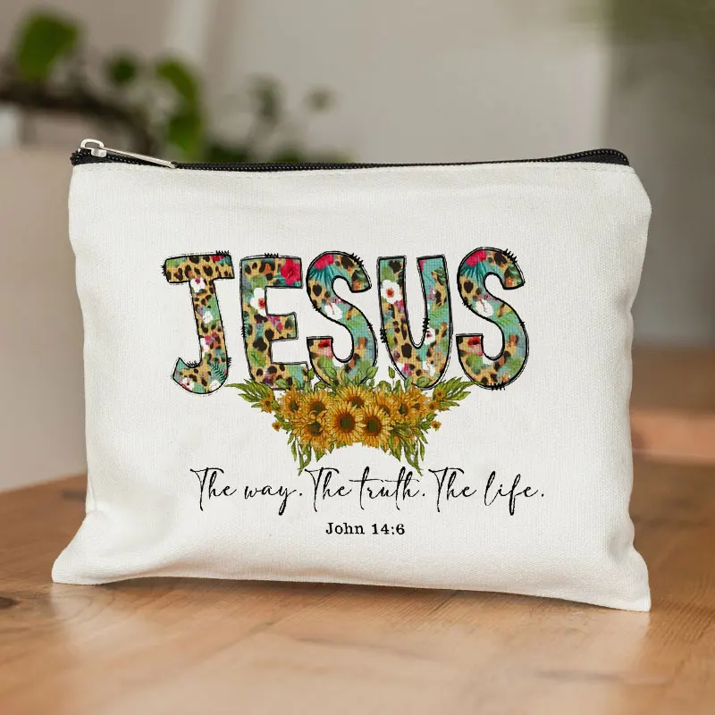 Inspirierende Make-up-Tasche Mit Bibelvers – Geräumig, Robust, Ideal Als Geschenk Für Christliche Frauen