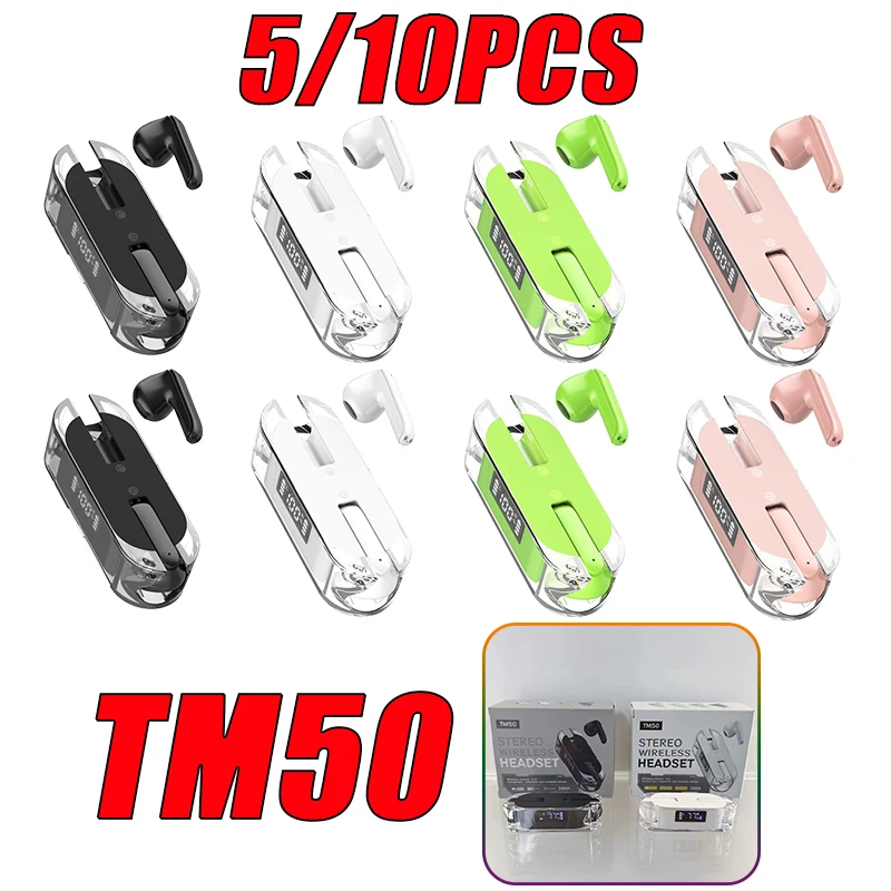 

TM50 TWS Headphones Bluetooth Earphones Game Earbuds Wireless Headsets fones Women Men Smart Stereo Sports Microphone PK M90 Pro