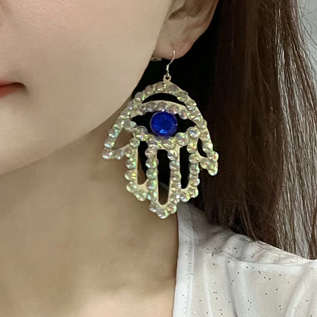 20 스타일 수제 컬러 다이아몬드 성능 귀 액세서리 밸리 댄스 여성 성인 하이 엔드 절묘한 귀걸이 쥬얼리