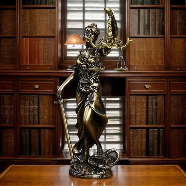 Sculpture en Cuivre de la Déesse de la Justice, Ornements en Résine de Bureau, Statue de la Déesse de la Justice pour Enseignant 6