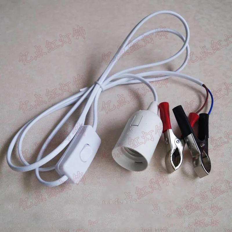 E26 E27 Lamp Holder for 12V 24V 36V 48V Low Voltage Battery LED Screw Holders with Clips