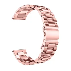 Premium Stainless Steel Watch Band - Elegant Metal Bracelet Strap, 20mm/22mm for Amazfit GTS 4-4 mini (Rose pink 05)