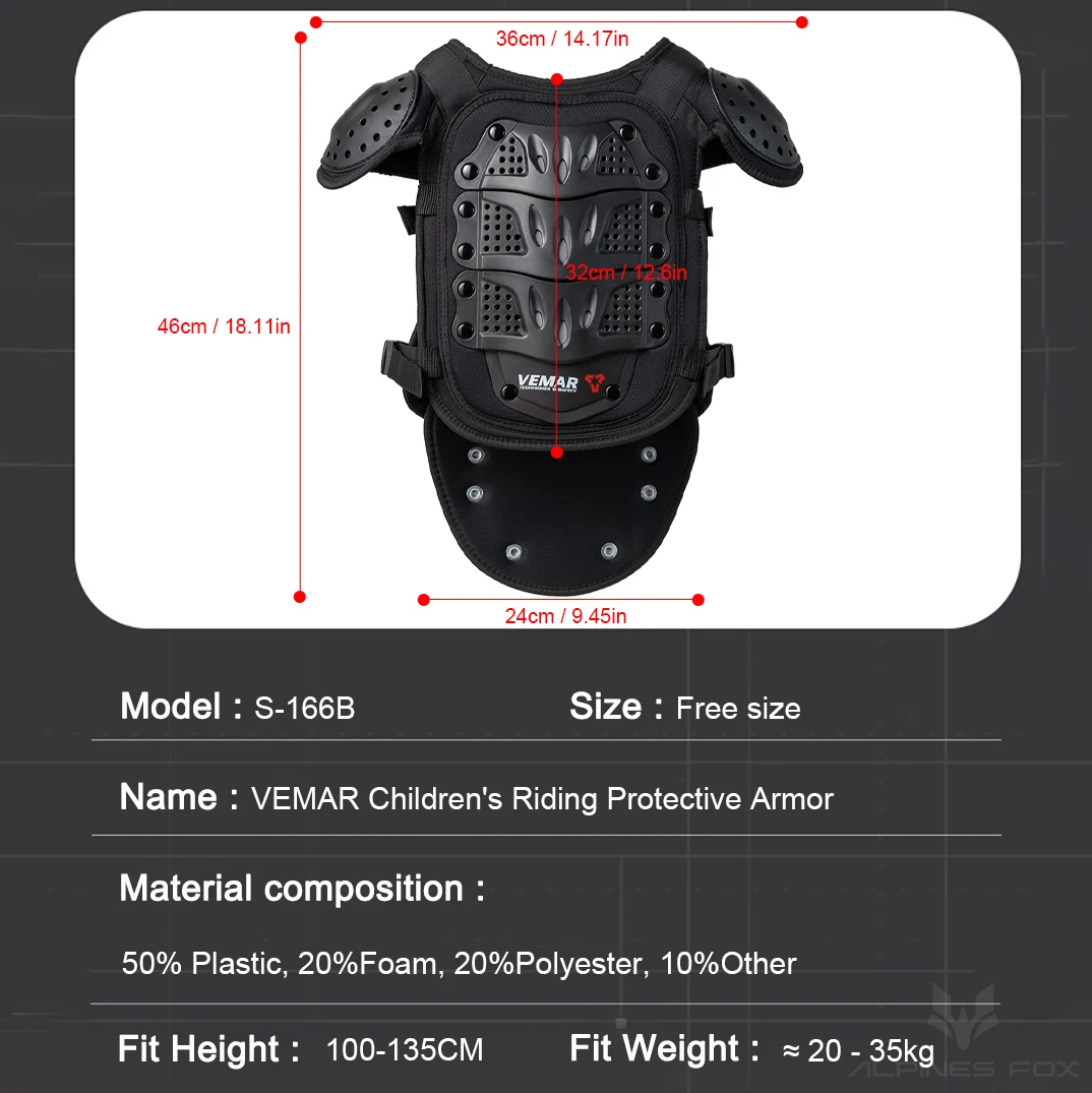 Children Full Body Armor Vest Kids Riding Jacket Anti Falling Protection Gear Sets Motocross Motorcylce BMX MX Knee Elbow Pads