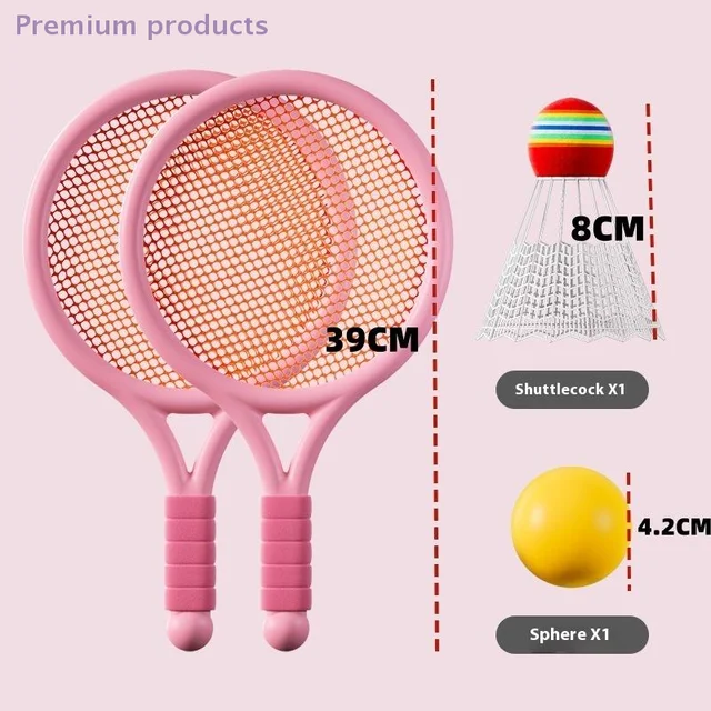 1 SetLightweight Children Tennis Badminton Tennis Racquets Kids Badminton Rackets Kit Parent Child Interactive Toys For Children 6