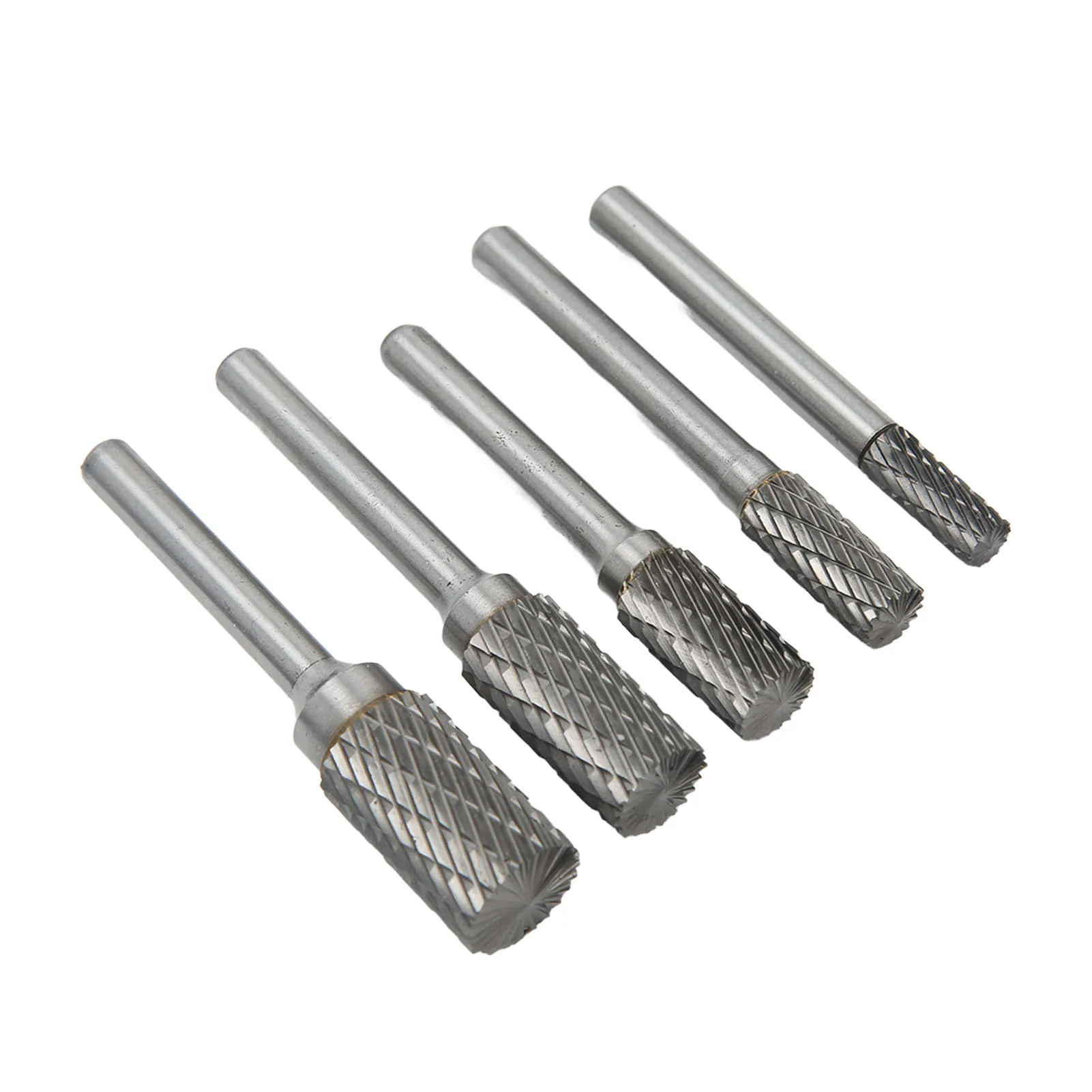 5Pcs Rotary Rasp File Set Steel File 6mm Shank Carving Bit Double Cutter Rotary Super Hard Metal Grinding Car Repair Tools